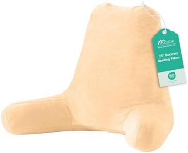 Sasttie 25-inch Reading Pillows for Sitting in Bed Adult, Jumbo Velvet Back Pillow Bed Sitting Up, XL High Back-Rest Support Cushion for Sit Up on Couch & Floor, Oeko-Tex Certified, Camel