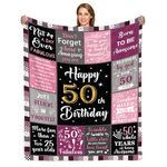 50th Birthday Gifts for Women, Wife Birthday Gifts for 50 Year Old Blanket, 1974 Birthday Gifts for 50th Throw Blanket, 50"x60" Happy 50th Birthday Blanket for Grandma Mom Friend Sister