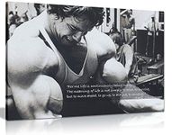 Arnold Schwarzenegger Bodybuilding Motivation Quote Canvas Wall Art Picture Print (24X16)