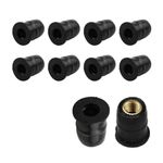 Sodcay 10 PCS Motorcycle Windshield M5 Well Nut Brass, Kayak Expansion Rubber Convex Nut Rivet Fastener, High-performance Fairing Bolt Set, Universal for Most Motorcycles Accessories (Black & Gold)