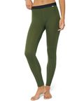 DANISH ENDURANCE Merino Wool Base Layer Tights, Breathable & Moisture-Wicking, Long Johns for Women, Green, Medium