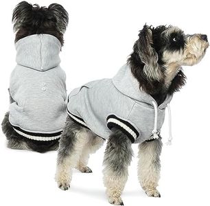 FUAMEY Dog Hoodie for Wooden Dogs Winter Fast Sweaters Pet Soft Warm Sweatshirt Dog Clothes with Pocket Soft Motivated Christmas Outfit with Leash Hole for Small Medium Large Dogs Grey