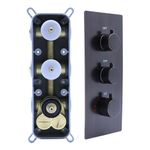 Drettyer 2Function Shower Thermostatic Valve 3 Round Knob Valve Body Can Control Water Volume and Work at the Same Time Concealed Brass Bathroom Faucet Valve Replacement