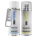 MG PRIME Car Paint 2K spray can set for Mercedes 650 Calcitweiss/Arctic White Base coat 2K clear coat spray can