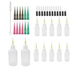 XIAONAN 12pcs Needle Bottle Applicator,30ml + 100ml Needle Tips Squeeze Applicator Bottle Needle Tip Glue Bottle for Paint Quilling Craft,Glue Oil