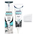 PentaUSA Grout - Fast Drying Grout Repair Kit, Restore and Renew Joint Lines in Bathroom and Kitchen - Scraper Included (250g - White)
