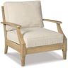 Signature Design by Ashley Clare View Outdoor Lounge Chair, All-weather Foam Cushion, Protective Finish, Eucalyptus Wood , 30" W x 35" D x 32" H, Beige