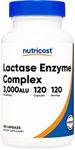 Nutricost Lactase Enzyme Complex 3,000 FCC ALU, 120 Vegetarian Capsules - Non-GMO, Gluten Free, 120 Servings