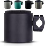 Kroozie Stealth Bike Cup Holder - The Ultimate Handlebar Accessory for Your Ride - Fits All Bikes, E-Bikes, Scooters & Keeps Your Cups Beverage Secure Flat Black