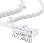 ZSTARR Flexible Bendable Ceiling Curtain Track Curved Ceiling Curtain Track Ceiling Mount for Shower Bay Window RV Room Divider (16.4FT 2 Pack)