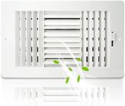 FanGoFast 12x6 Inch(Duct Opening) Ceiling Register Ac Vent 3-Way ABS Plastic Sidewall Ceiling Air Vent w/Manual Adjuster for Home, Office, Bathroom, Toilet