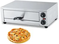 GarveeHome Electric Pizza Oven Indoor, 16 Inch Countertop Commercial Pizza Oven with Grilling Rack, Crumb Tray, Handle and Feet Pads, Stainless Steel Pizza Baking Machine for Home and Restaurant