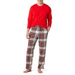 Amazon Essentials Men's Flannel Pajama Set (Available in Big & Tall), Red Tartan Plaid, Medium