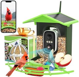 AI Smart Bird Feeder with Camera Solar Powered, 2K HD Live Video Bird Feeder with AI Species Recognition, Auto Capture, Instant Notifications, Two-Way Audio, Wireless Birdcam Feeder for Outdoor