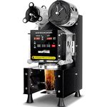WantJoin Cup Sealing Machine Full Automatic Cup Sealer Machine 90/95mm 35.4/37.4in Electric Cup Sealing Machine 500-650 Cups/H Digital Control LCD Panel Cup Sealer for Bubble Milk Tea Coffee Black
