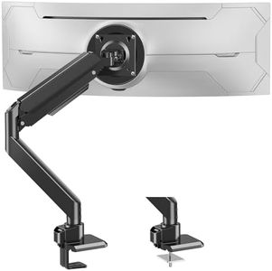 MOUNTUP Heavy Duty Monitor Arm for 49 inches, 44 lbs Curved Screens, Ultrawide Single Monitor Desk Mount, Monitors Stand for Samsung Odyssey G9 and More, VESA Mount with Clamp & Grommet Base