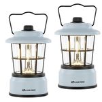 LUXPRO LP1535 265 Lumen Retro LED Lantern - Battery-Powered Emergency Lantern - LED Lamp for Power Outages, Emergency Kit, or Survival Pack - Blue - 2-Pack