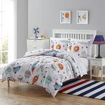 Kids Bedding Set Bed in a Bag for Boys and Girls Toddlers Printed Sheet Set and Comforter , Twin, Floating in Space