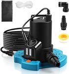 ZUYIYI 1/3HP Automatic Pool Cover Water Pump, 3035GPH Submersible Sump Pump w/Filter Net, 25ft Power Cord & Check Valve, Water Removal for Swimming Pool, Hot Tubs, Rooftops, Water Beds