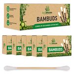 EcoShoots Bamboo Cotton Buds - 1000 Organic Cotton Wool Buds Q Tips - Biodegradable Cotton Ear Buds & Compostable Bamboo Earbuds - Recycled Plastic Free Packaging - GOTS Certified Ear Buds Cotton