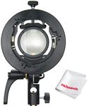 Godox S2 Speedlite S-Type Bracket Bowens Mount Flash Holder for Godox V1 AD200Pro AD400Pro AD200 and other Flashes, Precise Tilt Control, Large Handle, Integrated Umbrella Mount with Pergear Diffusers
