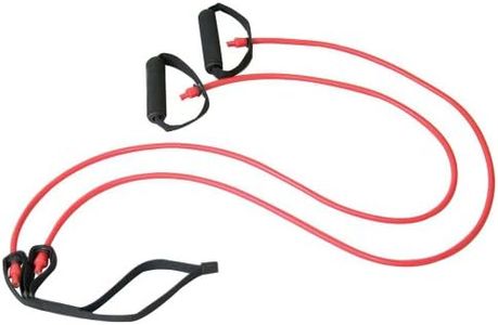 Power Systems Double Cords are V-Shaped with 2 Padded Handles and 1 Anchor, Resistance Band Level: Medium, Red, 36 Inches, (84652)