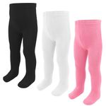 Baby Girls Tights, Leggings Stockings for Newborn Toddler Girls(0-9 Months), 3 Pack Infant Knit Cotton Pantyhose