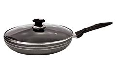 Stuffs Direct Dyflon Non-Stick Coating Frying Pan with Glass Lid Suitable for Induction Hob (24 cm)