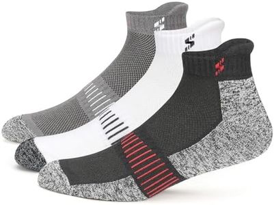 Supersox Ankle Length Socks for Man | Durable Breathable Cotton | Anti-Odor & Antibacterial | Black, White & Grey Melange | Free Size | Pack of 3