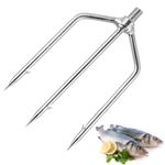 Eleanly Stainless Steel Fishing Spear Fishing Harpoon Stainless Steel Harpoon 3 Prongs Harpoon Barbed Hook for Outdoor Fishing Landing Large Fish Frog