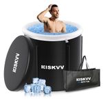 Ice Bath Tub for Adults Athletes, KISKVV Portable Cold Plunge Inflatable, 100 Gallon Large Cold Plunge Tub, Ice Plunge Tub for Recovery, Cold Water Therapy Pod Outdoor Indoor with Cover