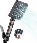 Cobbe Filtered Shower Head with Handheld, High Pressure 6 Spray Mode Showerhead with Filters, Water Softener Filters Beads for Hard Water - Reduces Dry Itchy Skin, Matte Black