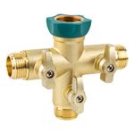 Wzzy Gurden 3-Way Tap Adapter - 3/4 Inch T Splitter with Shut-Off Valve, Double Connection - Ideal for Gardena System, Water Connection Distributor for Garden and Washing Machine