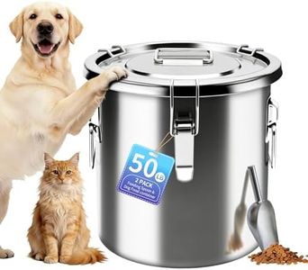 PRRPRR 50 lb Stainless Steel Dog Food Storage Container, Airtight Metal Pet Food Storage Bin with Lid and Scoop, Large Dog Food Container for Dry Food, Keep Fresh, Easy to Clean