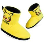 Pokemon Boys Slippers Boot Slippers Pikachu Bulbasaur Soft Kids Shoes Non Slip House Shoes Anime Gifts for Boys (Yellow, 11 UK, numeric_11)