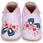 Juicy Bumbles Soft Leather Baby Shoes with Suede Soles - Toddler Shoes - Infant Shoes - Pre Walker Shoes - Crib Shoes - Beth Butterfly 6-12 Months