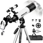 SPECILITE Telescope for Adults and Kids, 70mm Aperture 400mm Refractor Telescope for Astronomy Beginners(16x-120x), Portable Travel Telescope with Phone Adapter, Wireless Control,Tripod and Carry Bag