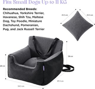 Lesure Small Dog Car Seat – Black, Travel Booster for Pets