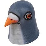 Pigeon Mask Latex Full Head Bird Mask for Halloween Costume Party Cosplay (Grey Blue)