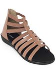 V-WALK Smart-Casuals Gladiator Flat Fashion Sandals | Women's High-Tops Sandals | College, Office, Shopping, Outdoor & Fashion Sandals for Women | Tan