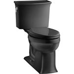 Kohler K-3551-7 Archer Comfort Height Two-Piece Elongated 1.28 Gpf Toilet, Black Black