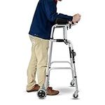 ZXXL Foldable Rolling Walker for Tall Person/Seniors,Lightweight Rehabilitation Auxiliary Walker with Wheels,Adjustable Height