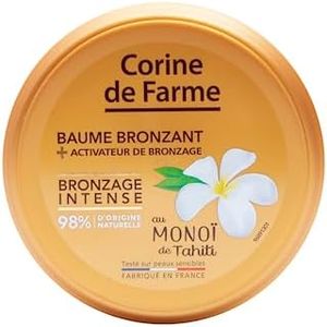 Corine de Farme - Baume Bronzant - Activateur de Bronzage Intense - au Monoï de Tahiti - Accélérateur Sans Agent Autobronzant - 100% Clean Beauty - Pot 150 ml - Fabrication Française