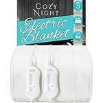 Cozy Night Electric Blanket Super King Size With 3 Heat Settings - Dual Control, Luxury Polyester Underblanket, Machine Washable, Overheat Protection (182 x 200cm Super King)