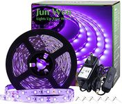 JUNWEN Black Lights 20FT 360LEDs Blacklights LED Strip, Tape Lights, 12V Flexible Purple Blacklight Fixtures, LED Ribbon for Stage, Fluorescent Glow Party, Bar, Indoor Dance,Gallery