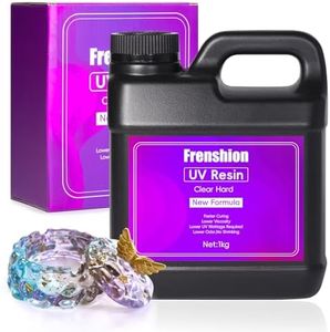 1000g Upgrade Clear Odorless Hard UV Resin, Fast Curing for DIY Home Professional Casting & Coating Handcraft Jewelry Earrings Necklace Bracelet Accessories Making-1KG