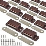 12Pack 15lbs Cabinet Magnets Magnetic Door Catch for Kitchen Closet Door Bathroom Cupboard Wardrobe Closing Drawer Latch and Shutters with Mounting Screws (Brown)