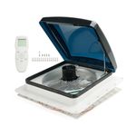 Areyourshop 15.75" RV Caravan Roof Vent RV Fan 12V Skylight With Remote Control 10 Speeds