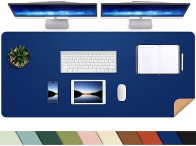 AFIING Cork Desk Mat 47" x 23.6", Dual-Sided Natural Cork & PU Leather Desk Pad, Non-Slip Waterproof Large Mouse Pad for Office, Home & Gaming (Sapphire Blue)