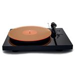 Acrylic Turntable Mat - 11.75" OrangeLit Vinyl Record Acrylic Mat - Precision Machined Acrylic Turntable Platter Mat w/Record Label Recess - See-Through Record Mat for Standard 12" Turntable Platters